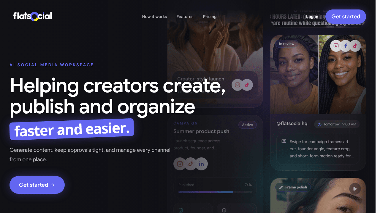 Flat Social website screenshot