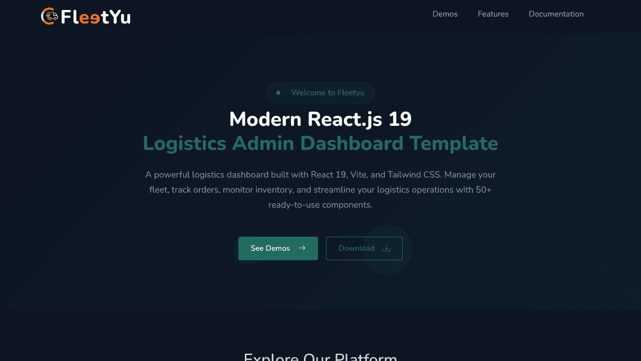Fleetyu Admin Dashboard website screenshot