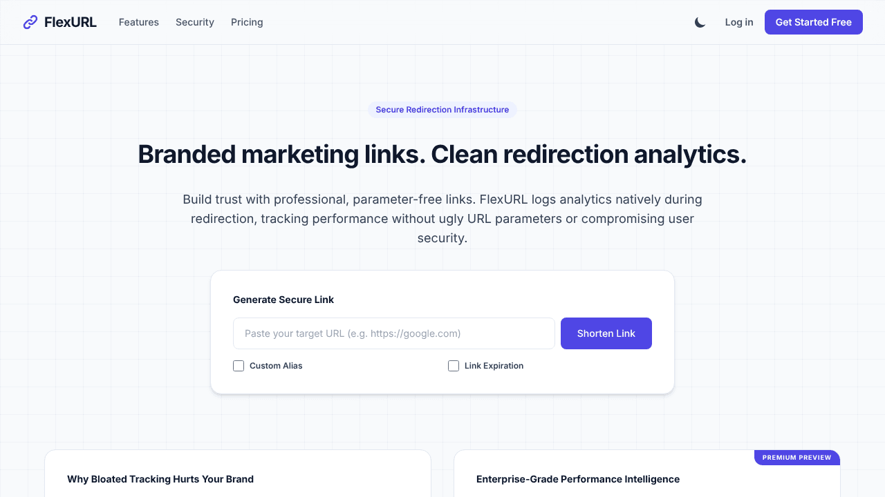 FlexURL website screenshot