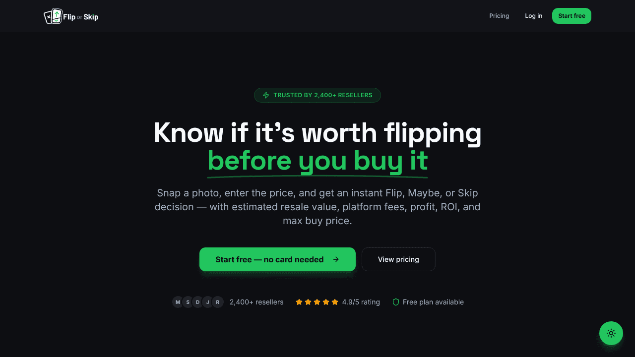 Flip or Skip website screenshot