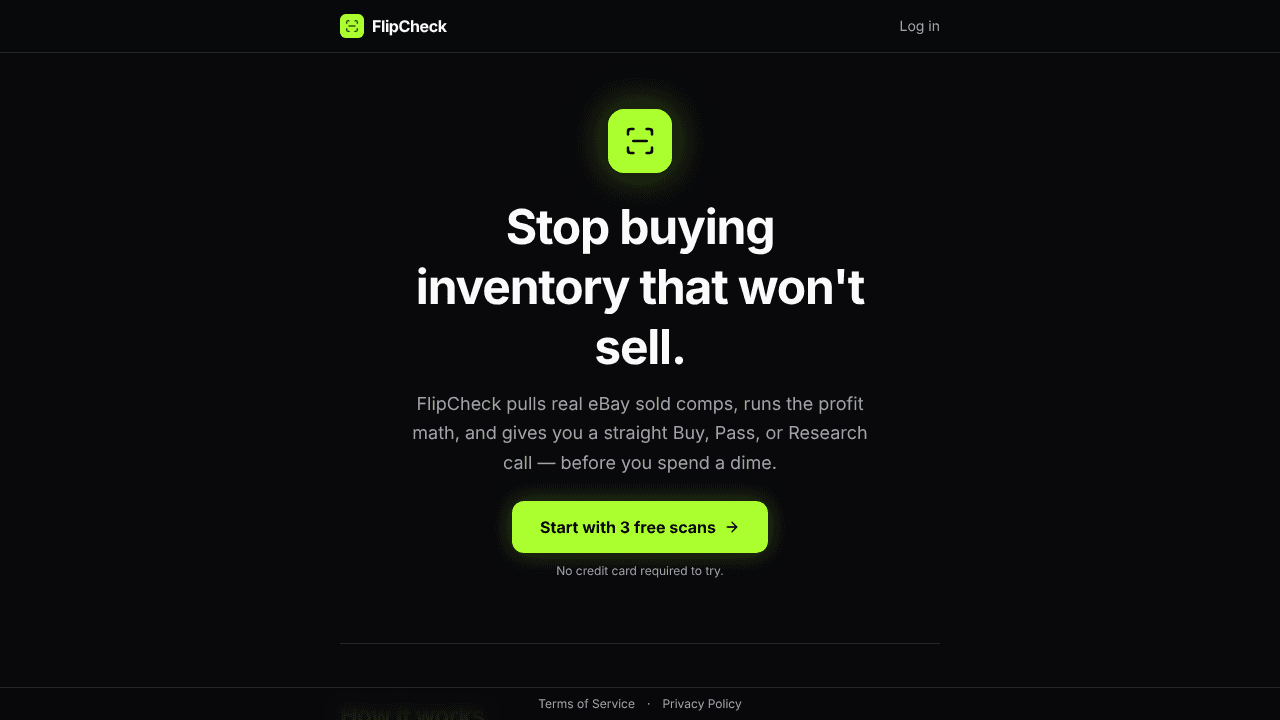 FlipCheck website screenshot