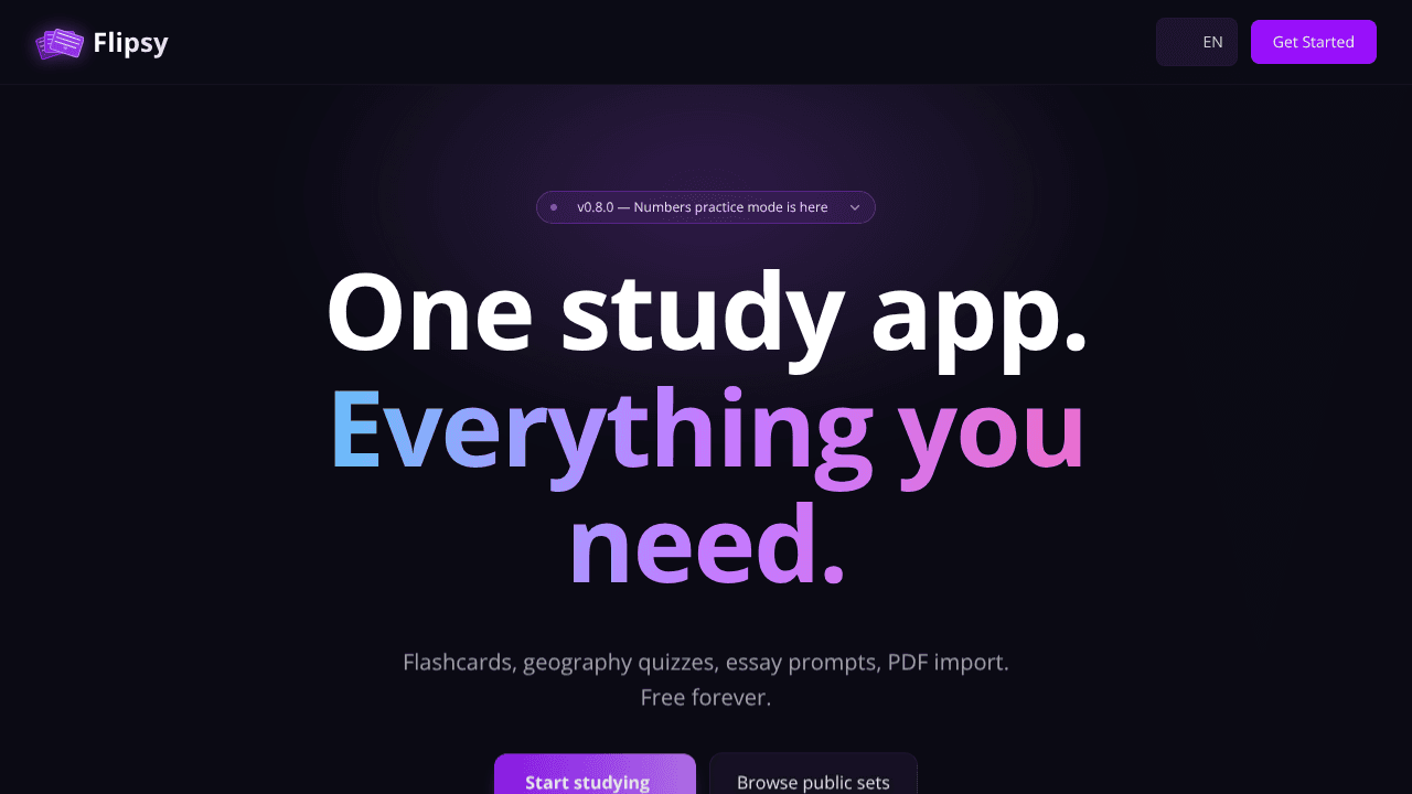 Flipsy website screenshot