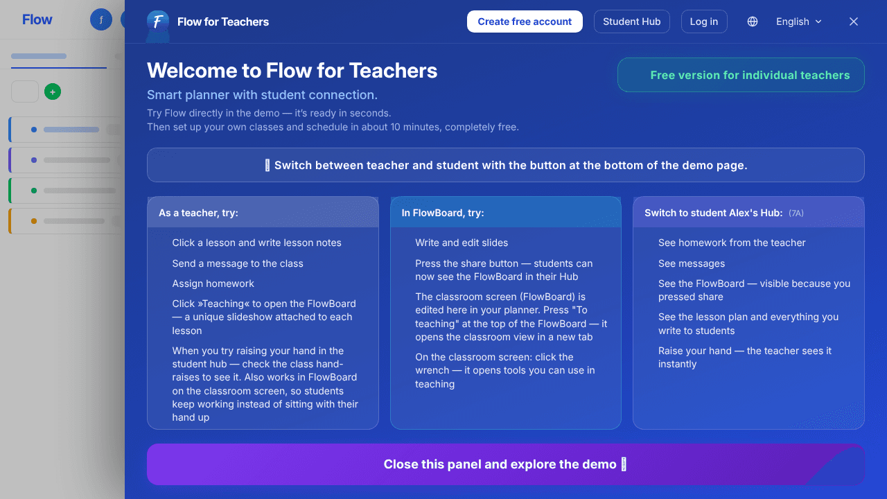 Flow for Teachers website screenshot