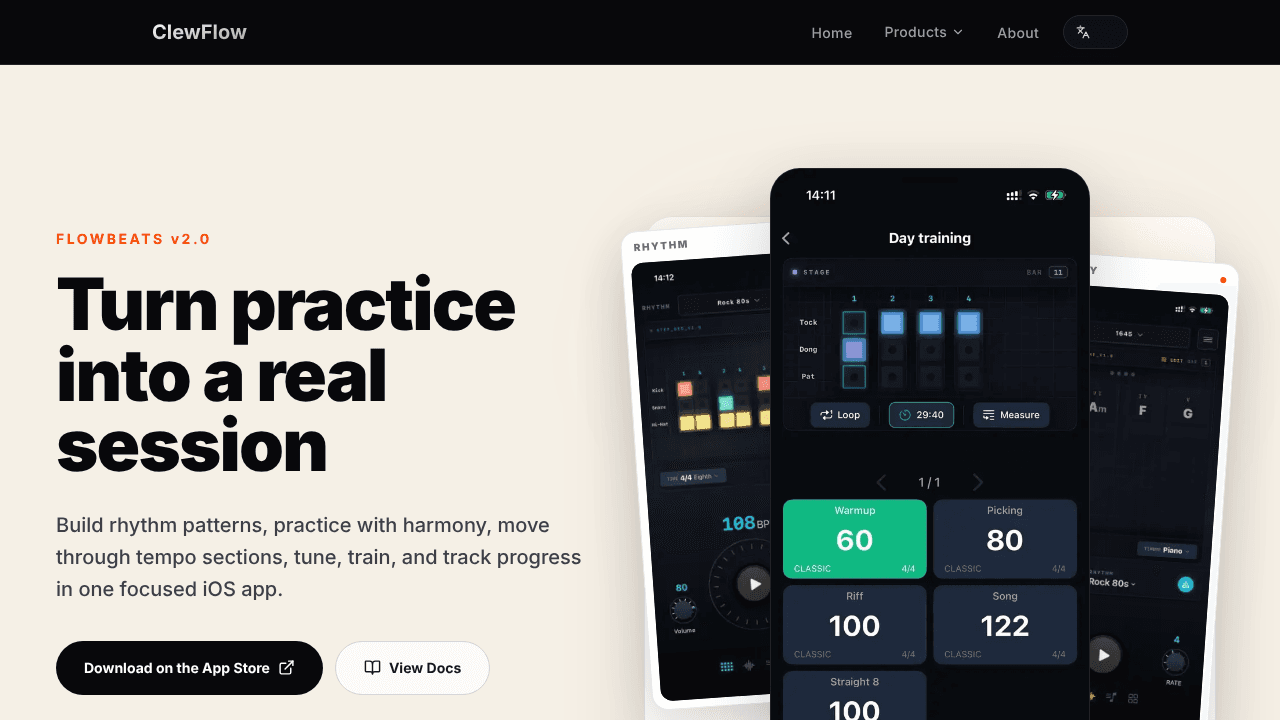 FlowBeats website screenshot