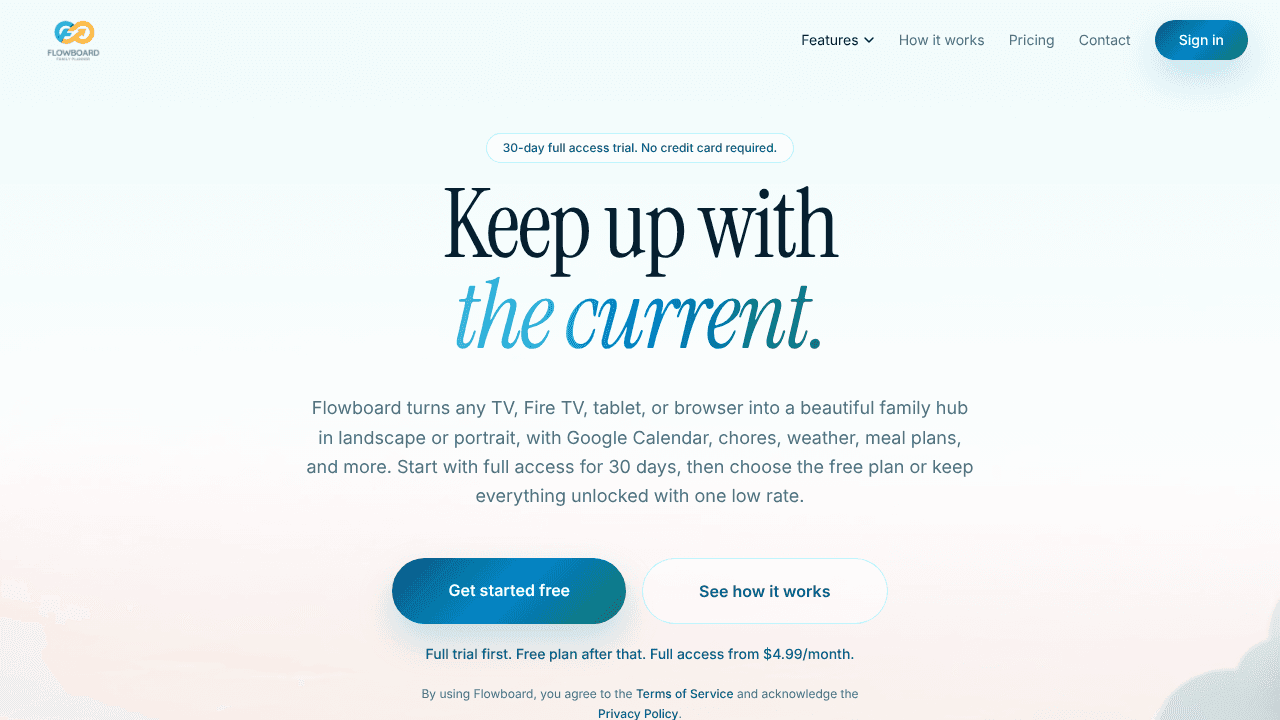 Flowboard website screenshot
