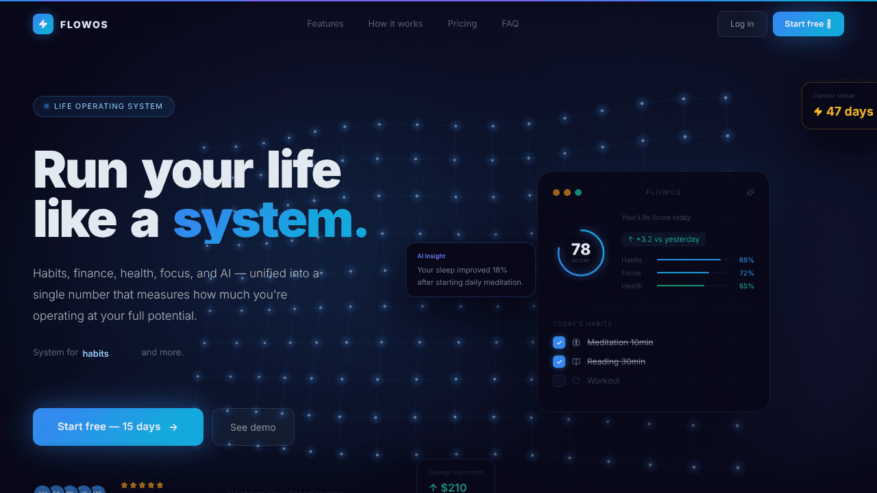 FlowOS website screenshot