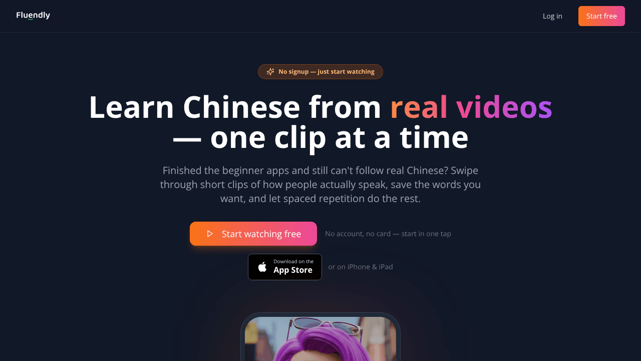 Fluendly website screenshot