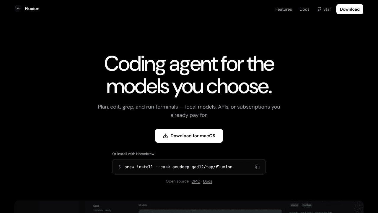 Fluxion website screenshot