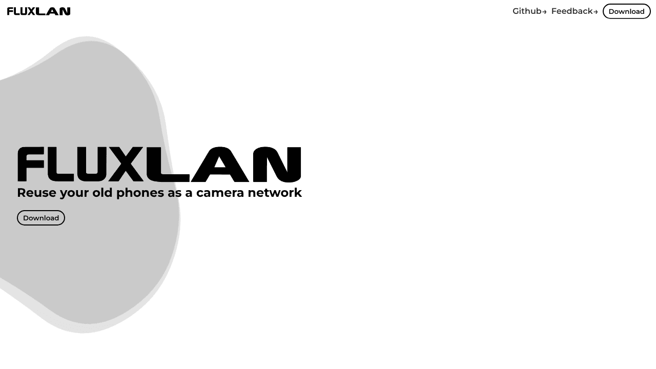 FluxLAN website screenshot