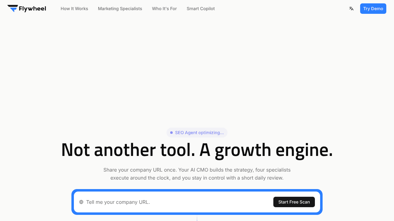 Flywheel website screenshot