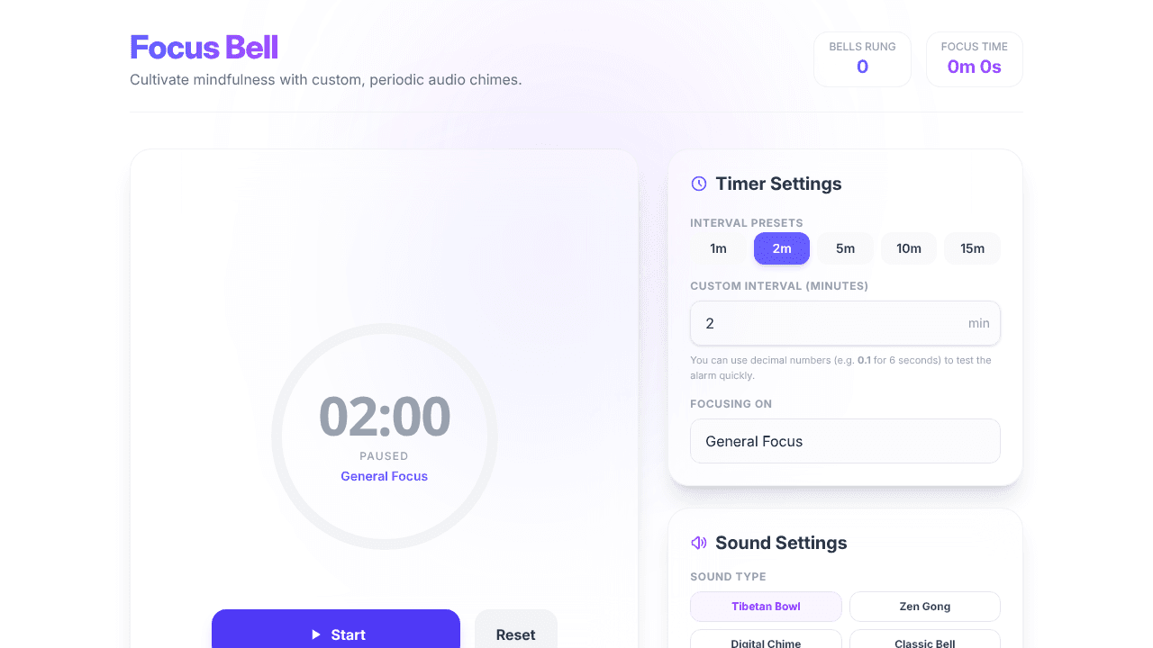 Focus Bell website screenshot