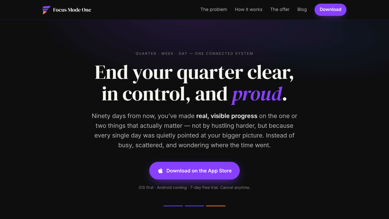Focus Mode One website screenshot