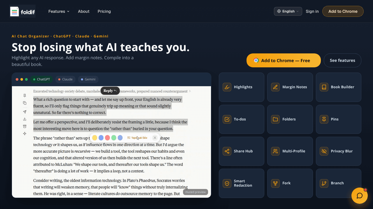 Foldif website screenshot