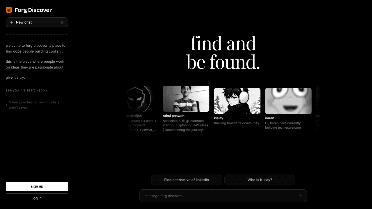 Forg Discover website screenshot