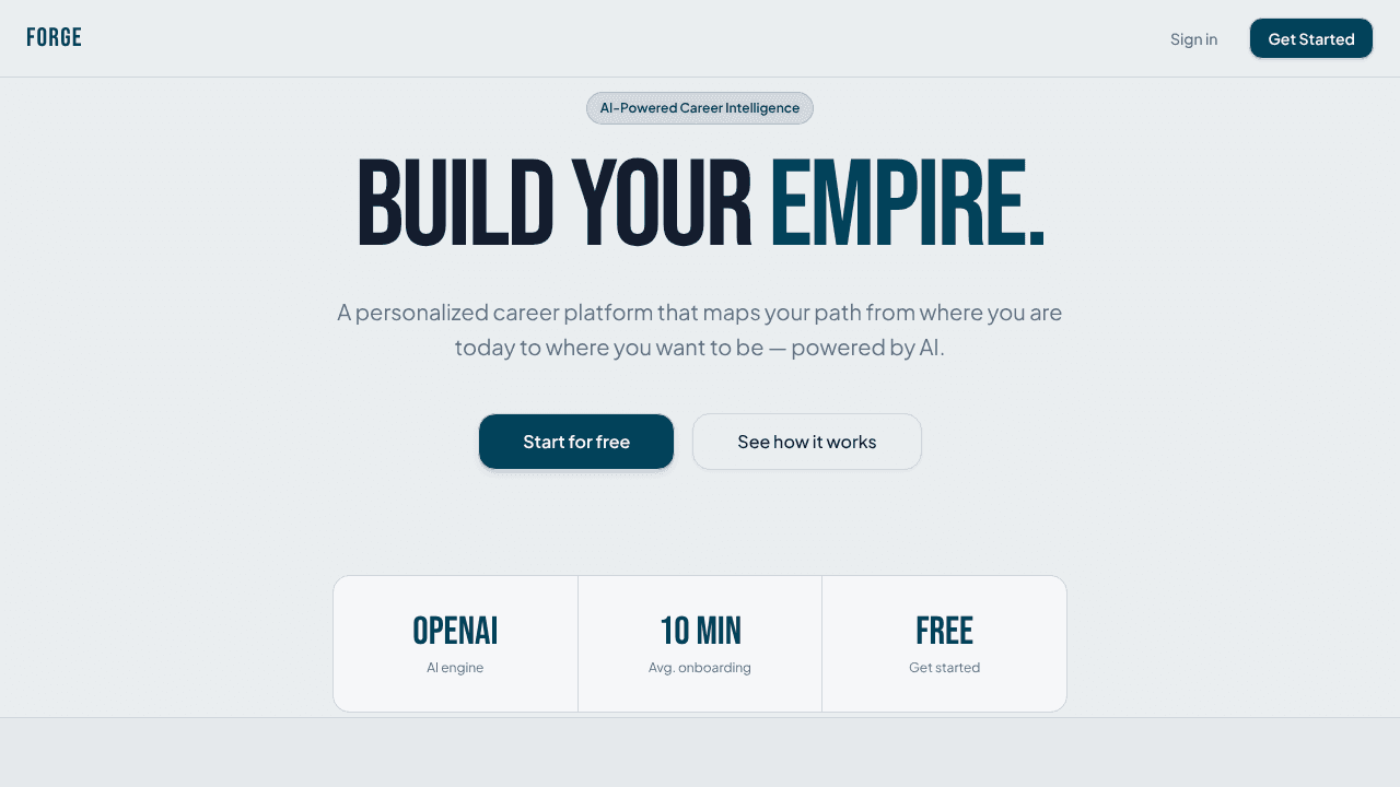 Forge website screenshot