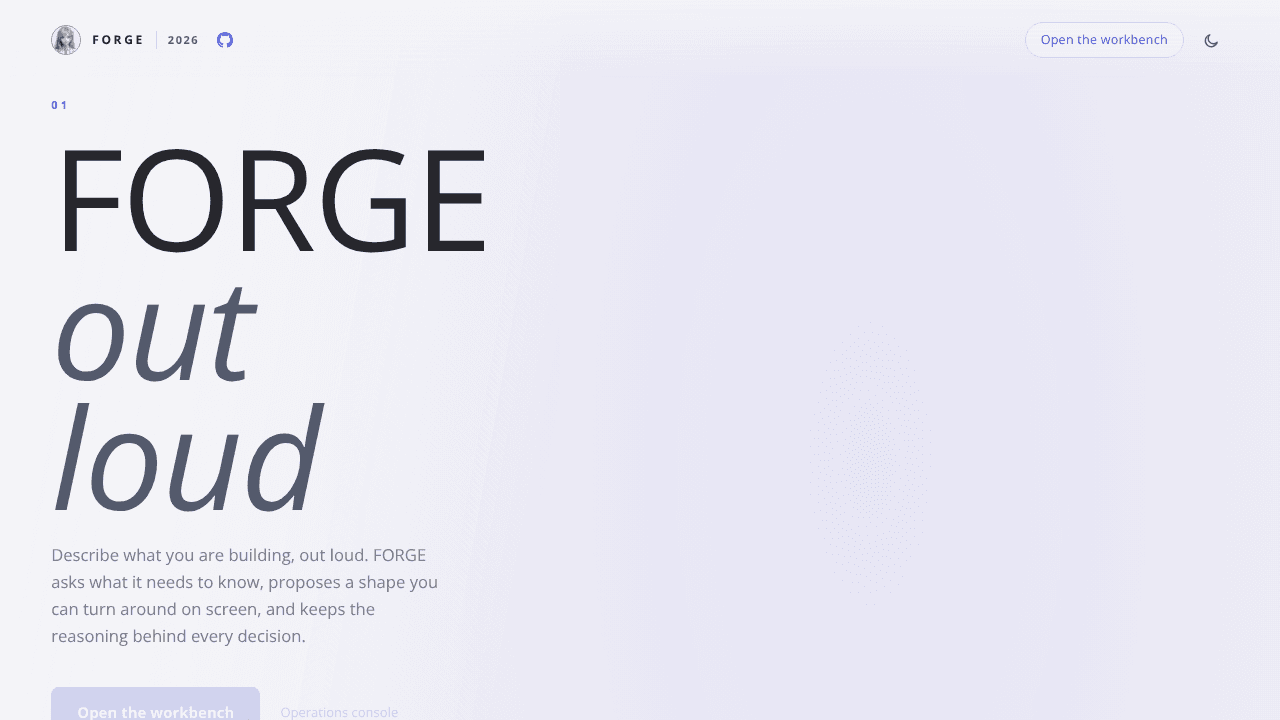 FORGE Agent website screenshot