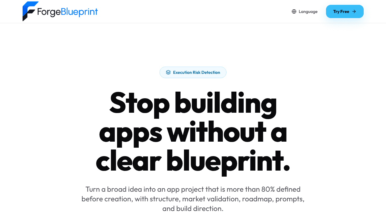 ForgeBlueprint website screenshot