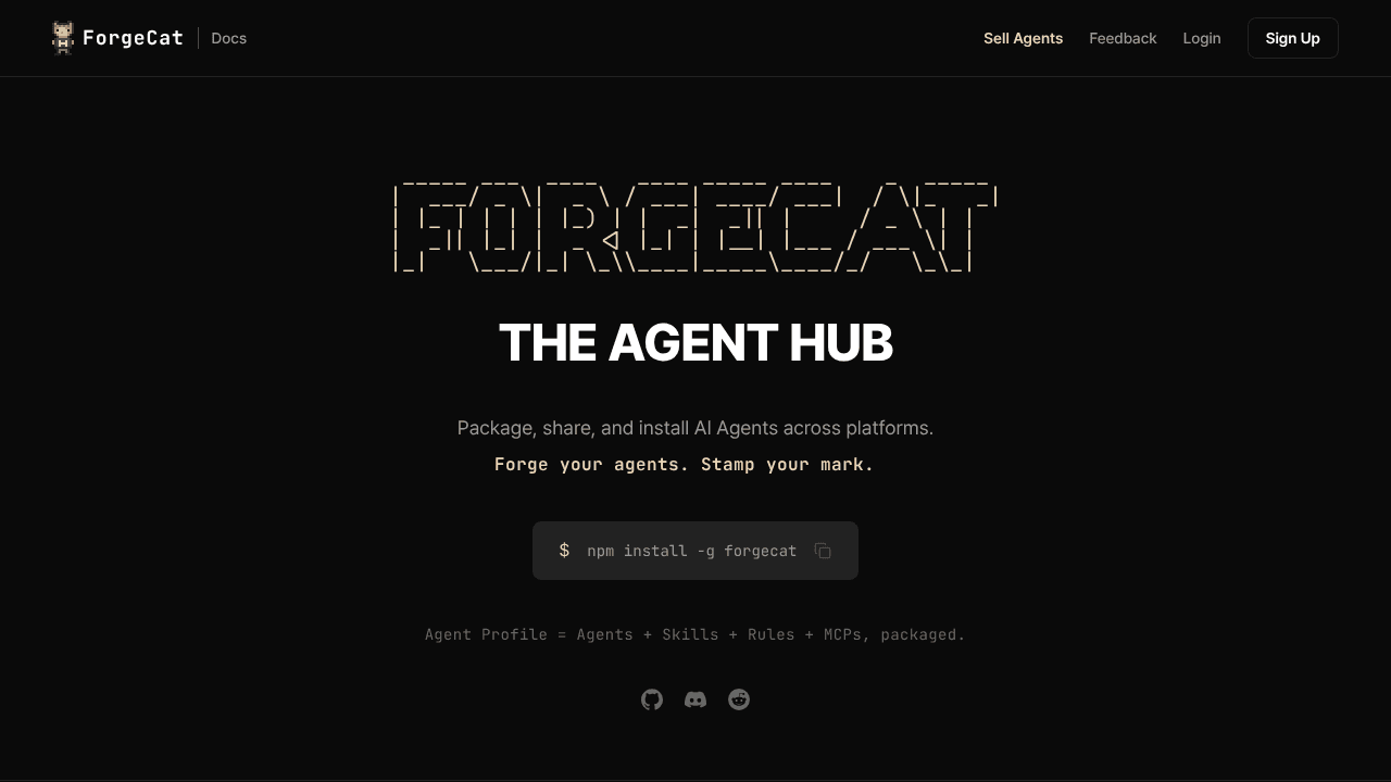 ForgeCat website screenshot