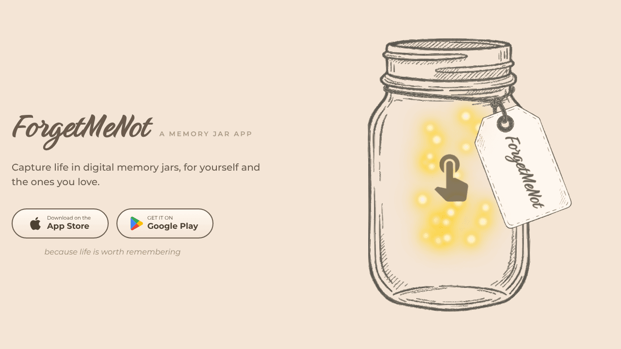 ForgetMeNot website screenshot
