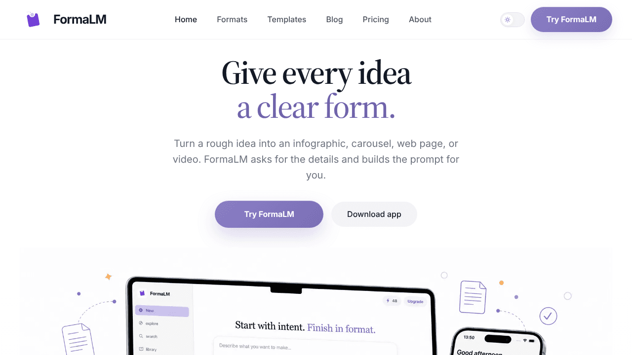 FormaLM website screenshot