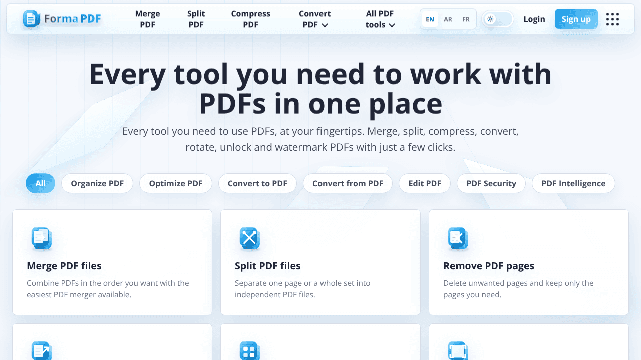FormaPDF website screenshot