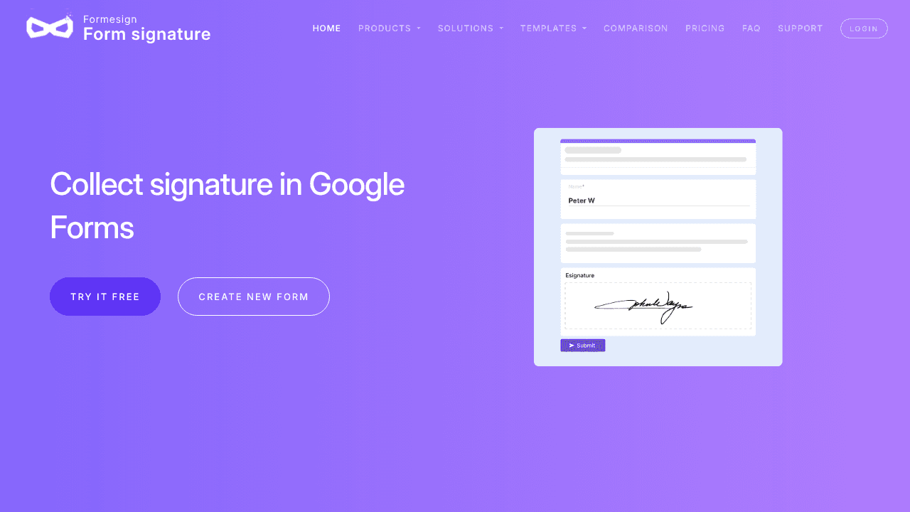 Formesign - Signature for Google Forms website screenshot