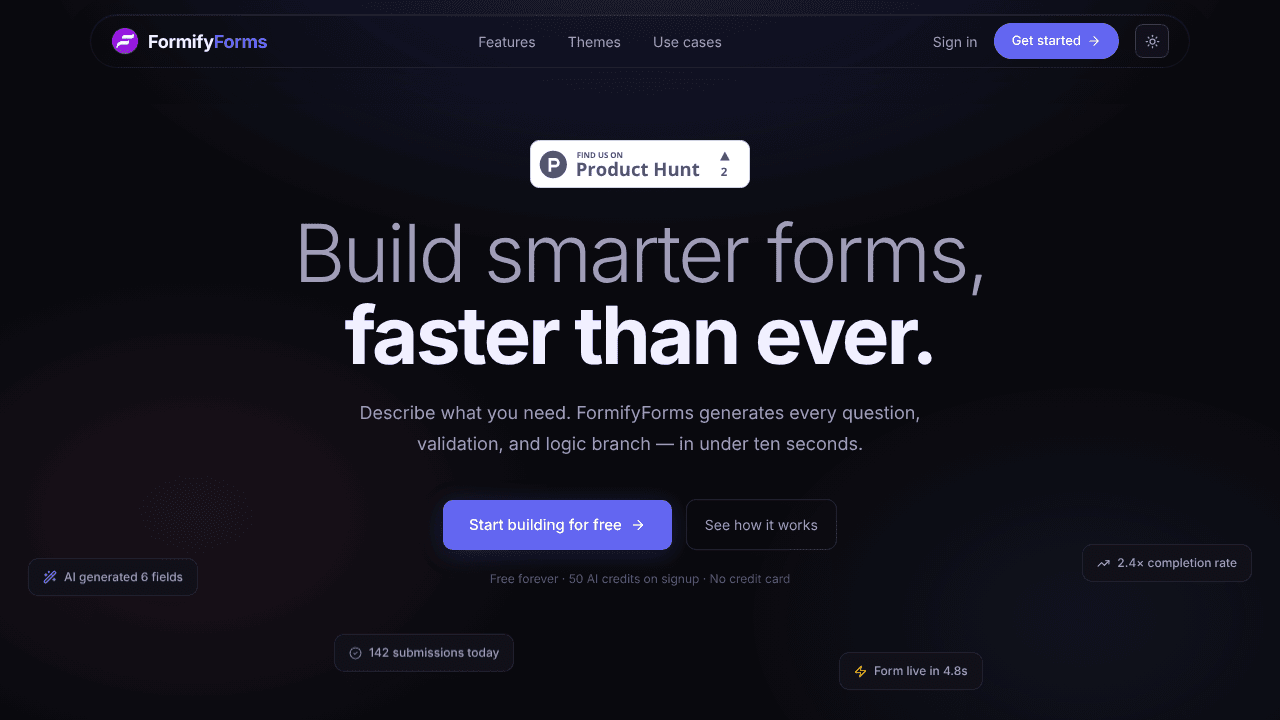 FormifyForms website screenshot