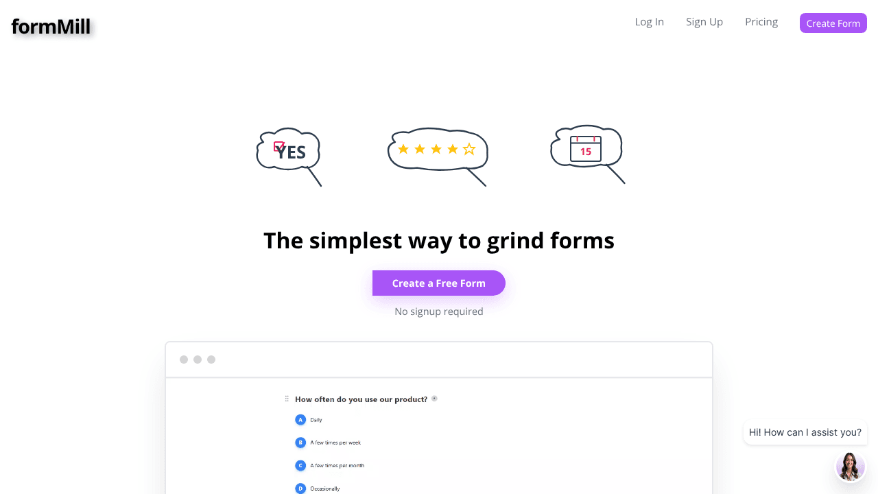 formMill website screenshot