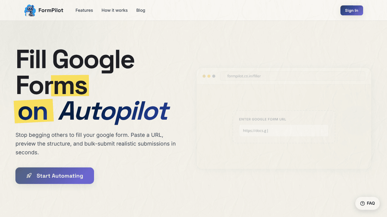FormPilot website screenshot