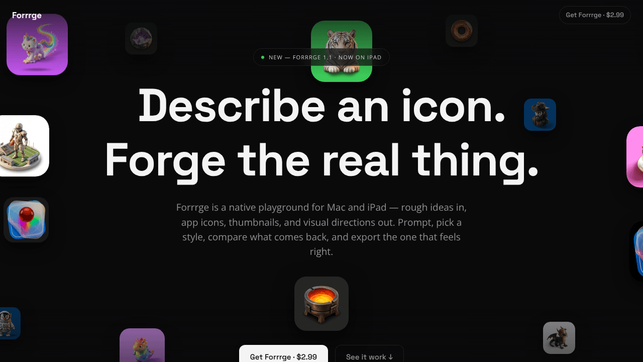 Forrrge website screenshot
