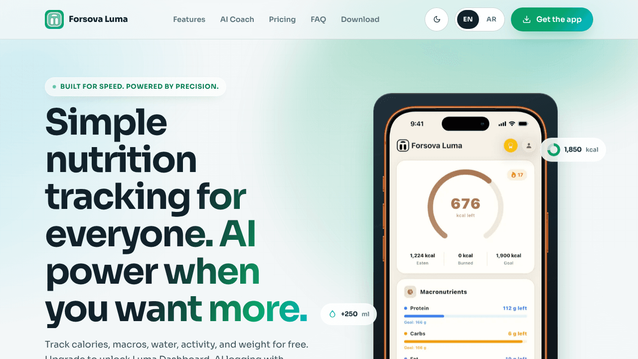 Forsova Luma website screenshot