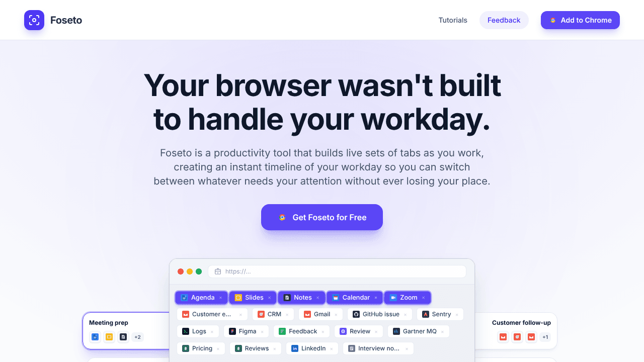 Foseto website screenshot