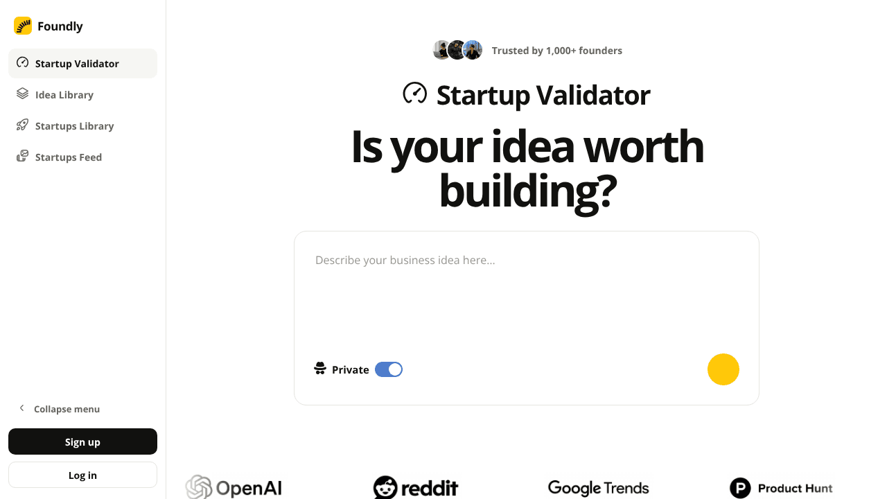 Foundly website screenshot