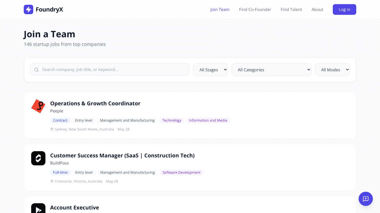 FoundryX website screenshot