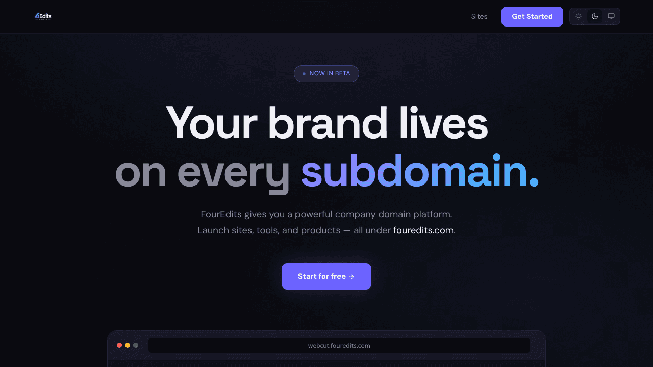 FourEdits website screenshot