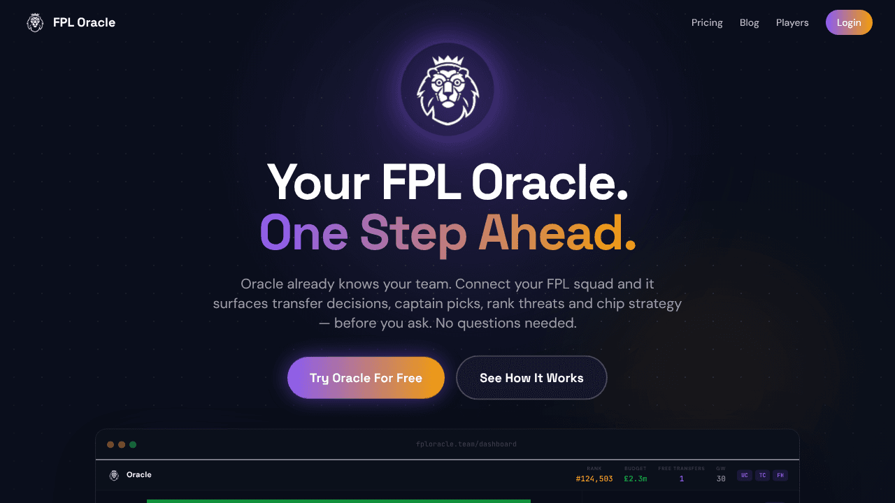FPL Oracle website screenshot