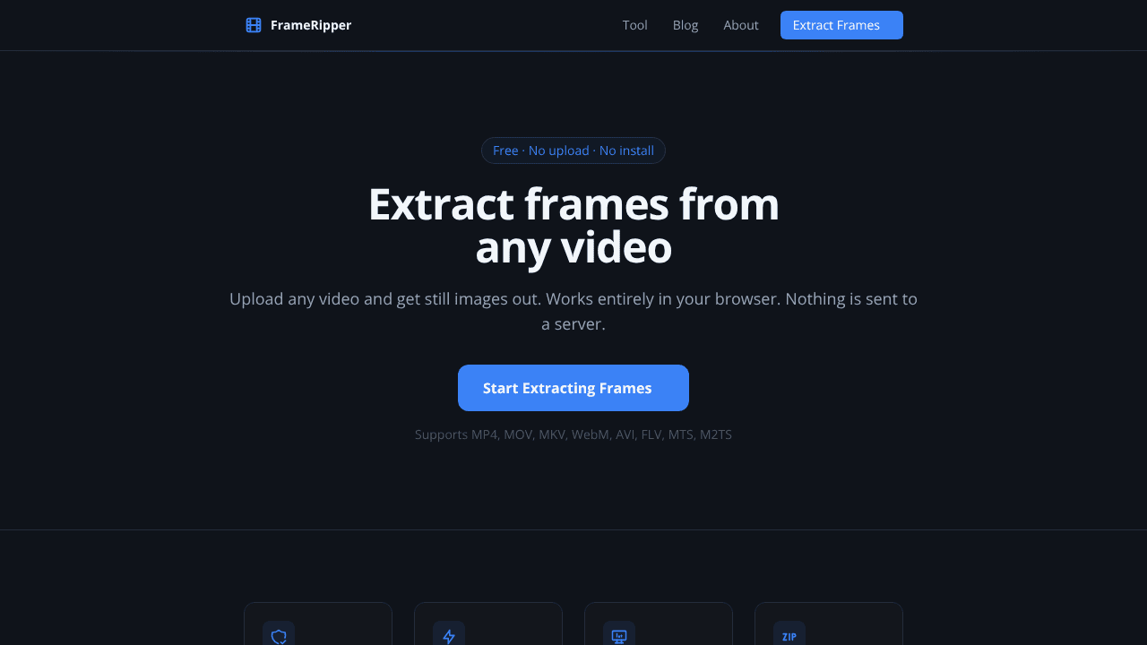 FrameRipper website screenshot