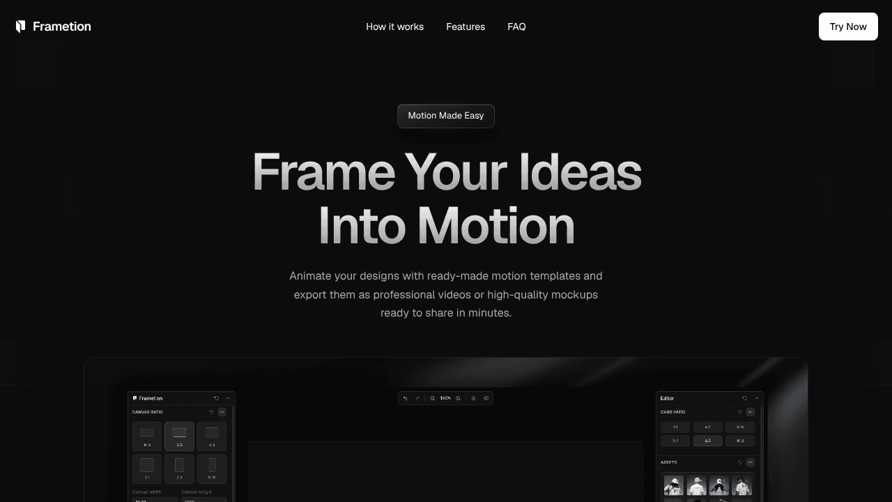 Frametion website screenshot