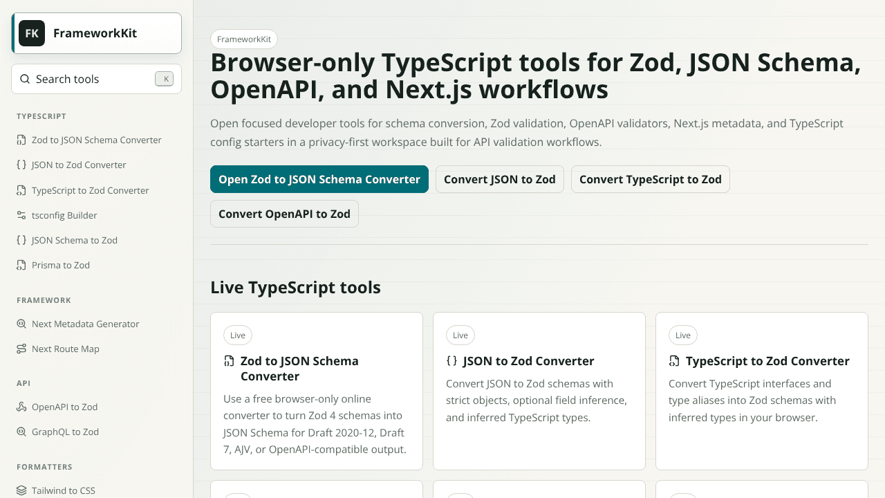 FrameworkKit website screenshot