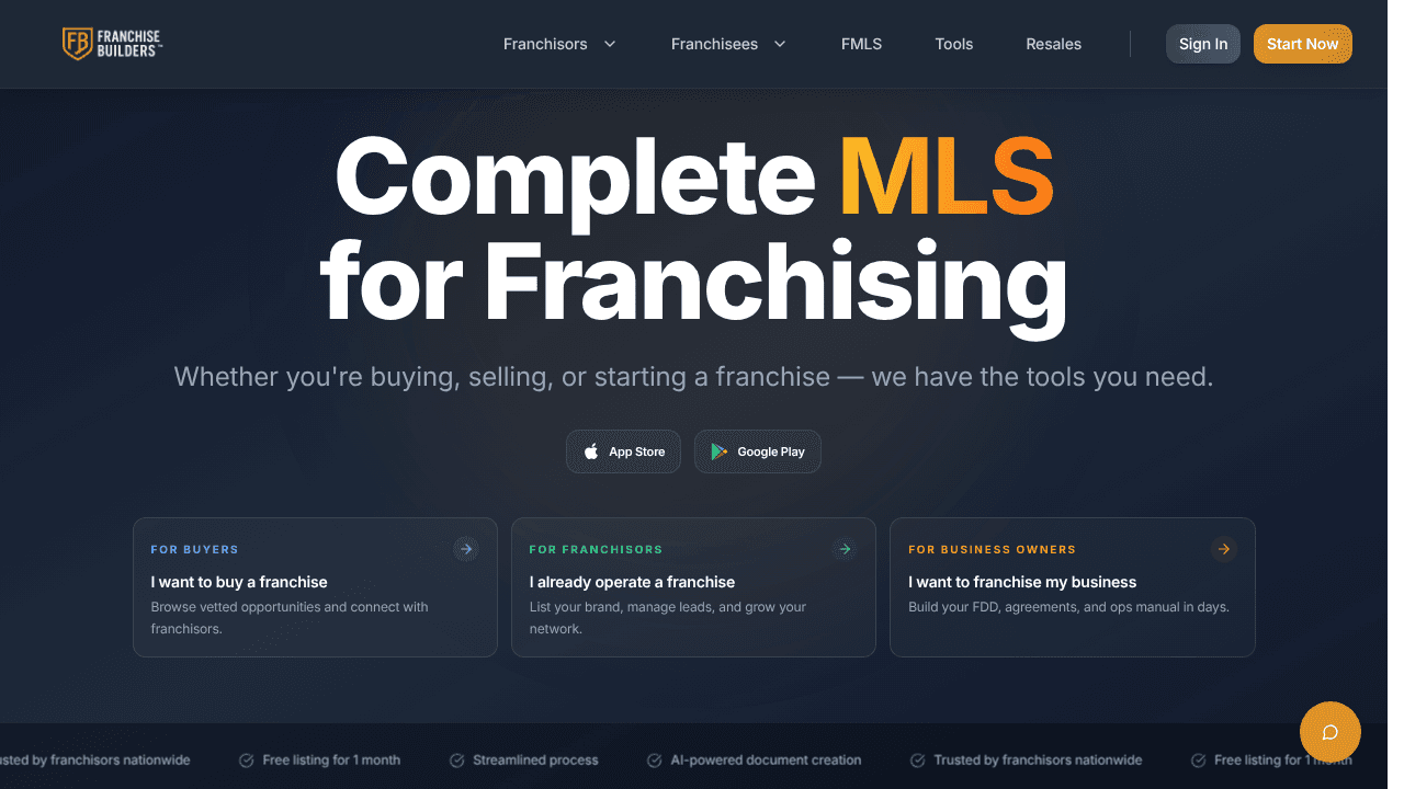 Franchise Builders™ website screenshot