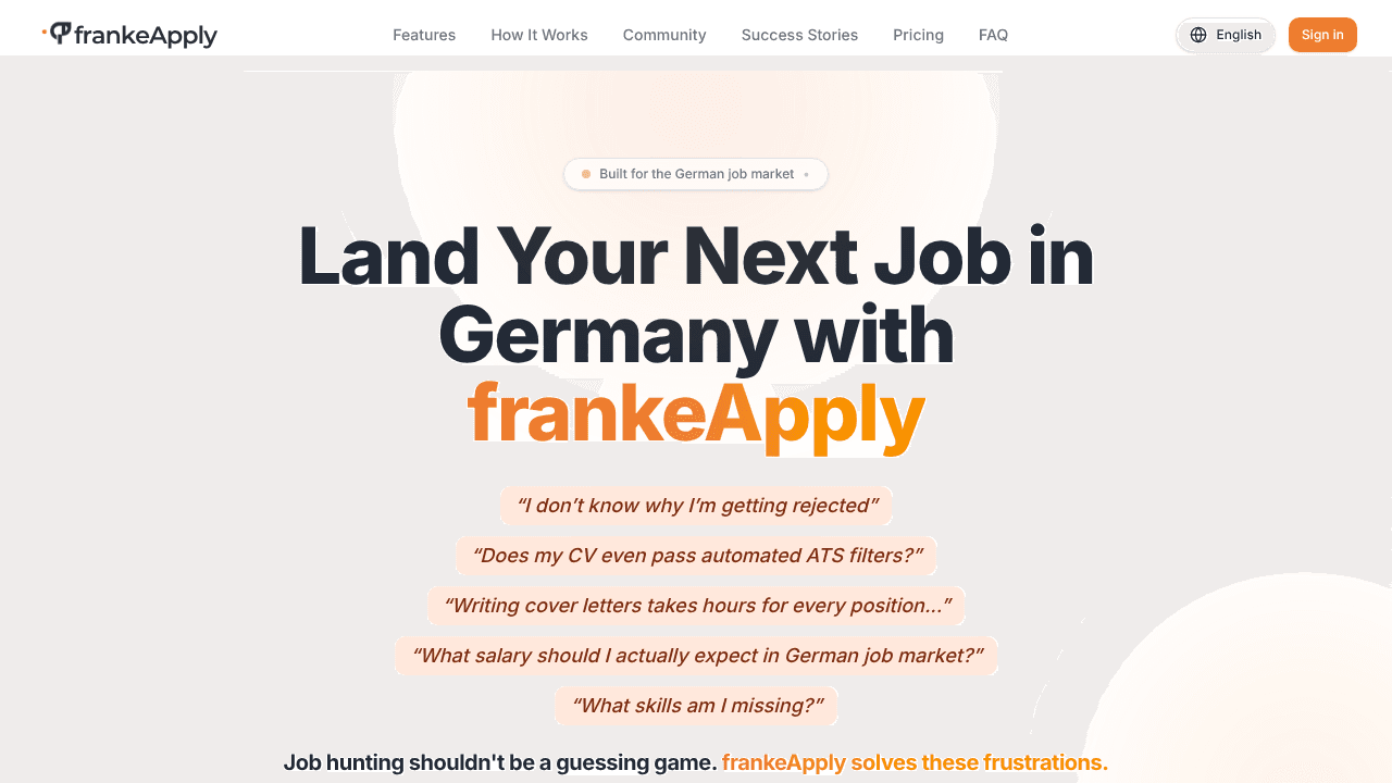 frankeApply website screenshot