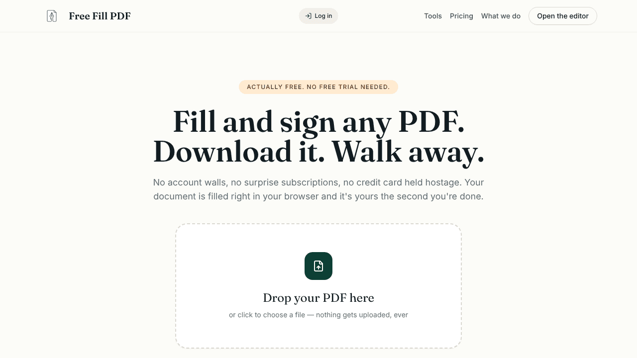Free Fill PDF  website screenshot