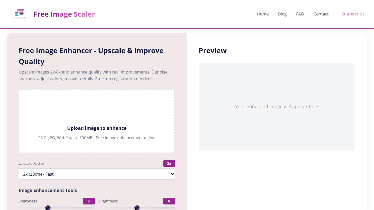Free Image Scaler website screenshot