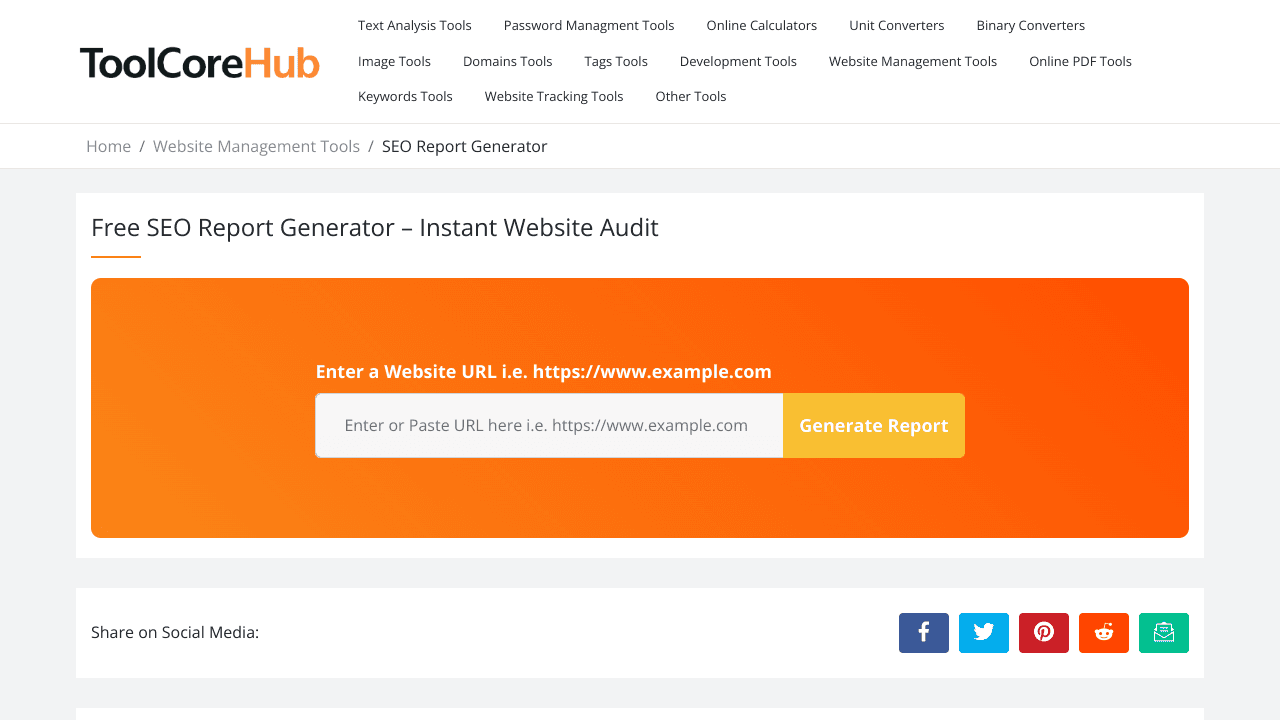 Free SEO Report Generator