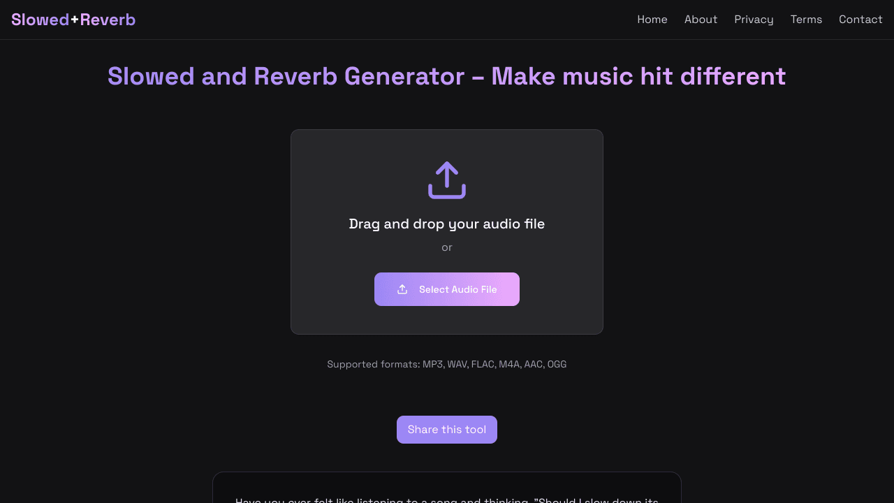 Free Slowed and Reverb Generator
