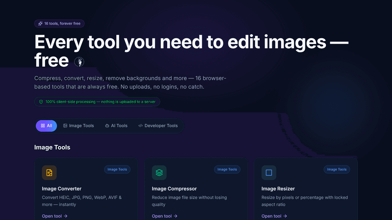 Free Tools website screenshot