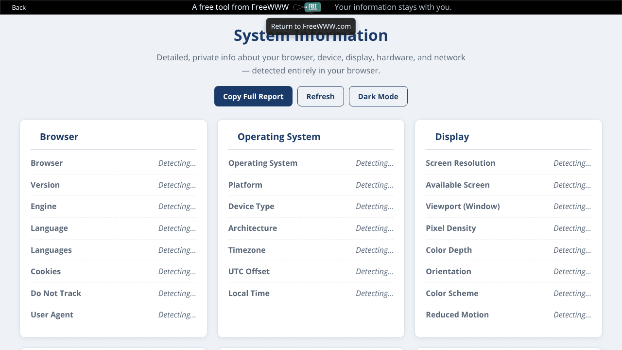 FreeWWW website screenshot