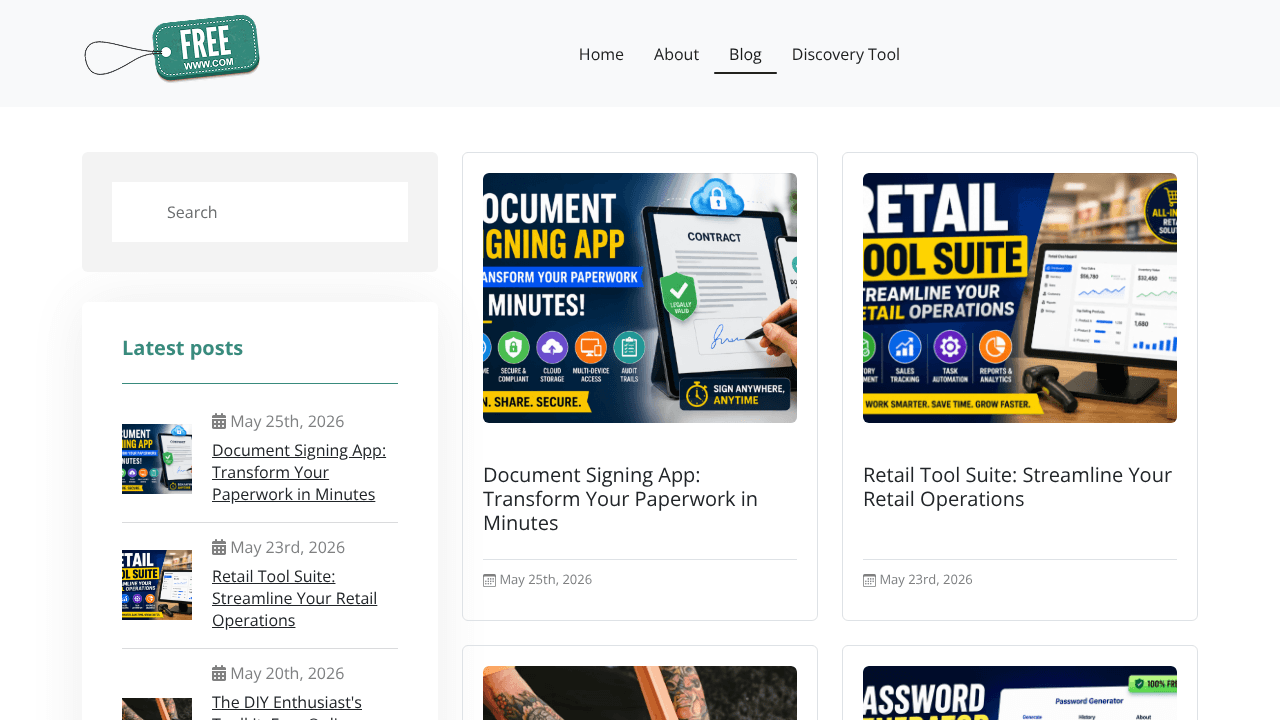 FreeWWW Blog website screenshot