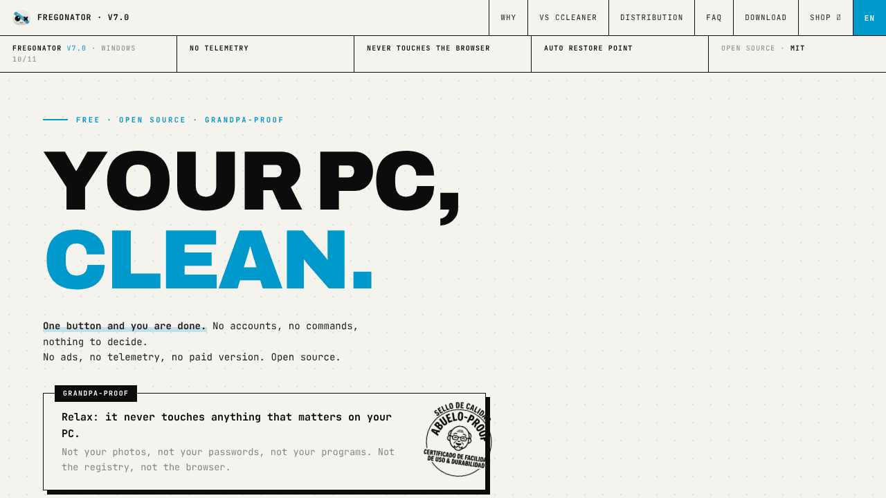 FREGONATOR website screenshot