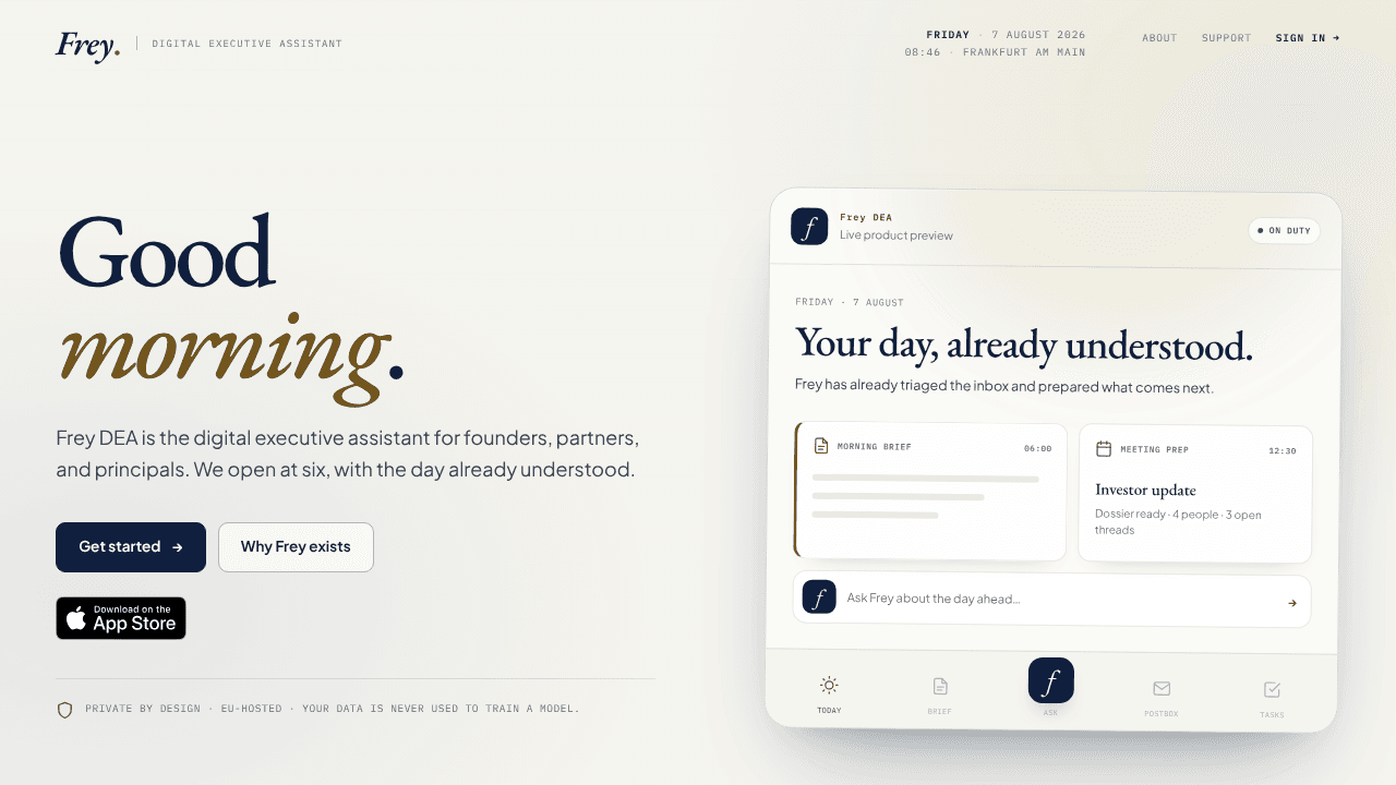 Frey DEA website screenshot
